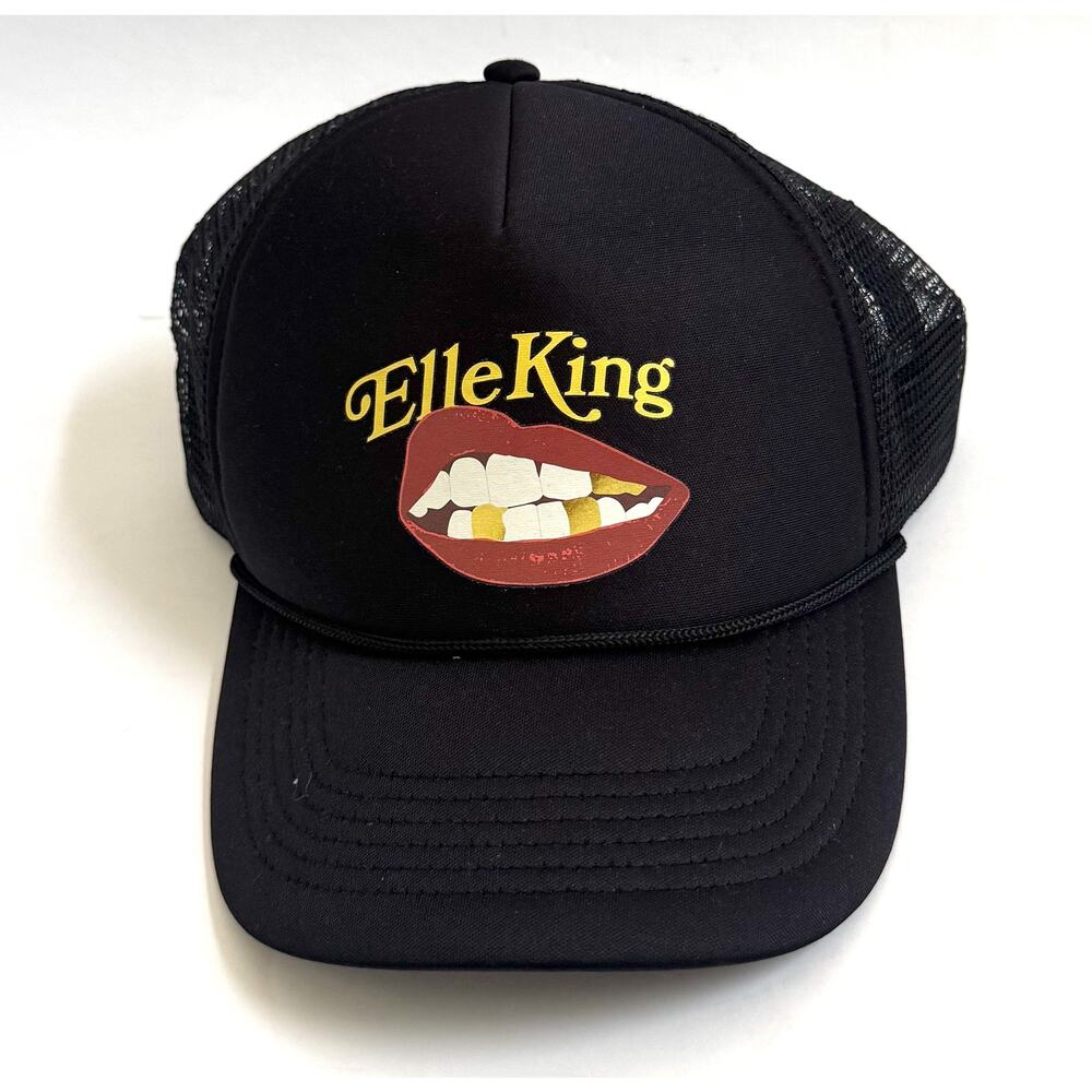 Elle King Official ConcertTrucker Mouth Teeth Hat Black Adjustable